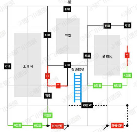 明日之后房子建设图纸完整的四合院蓝图分享