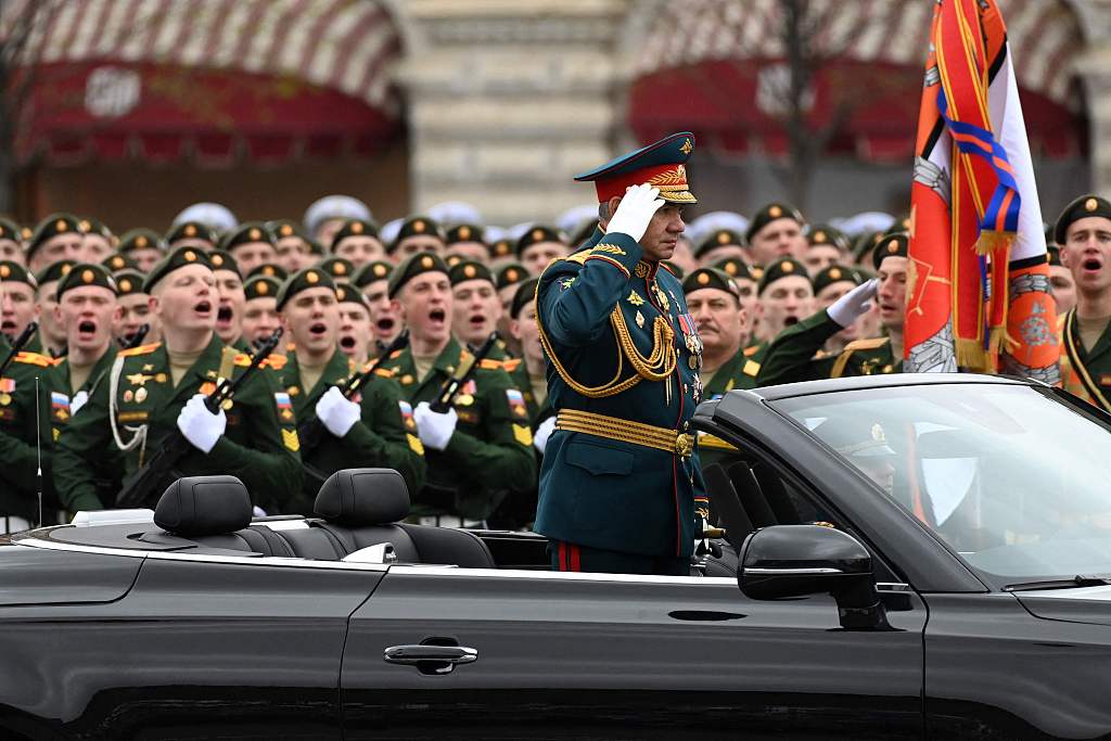 当地时间2021年5月9日,俄罗斯莫斯科,庆祝卫国战争胜利76周年阅兵式