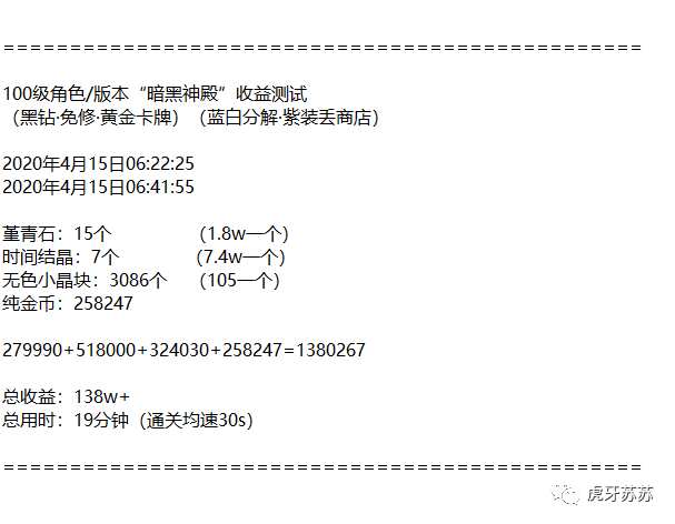 DNF:100级版本八大搬砖副本收益测试与分析！