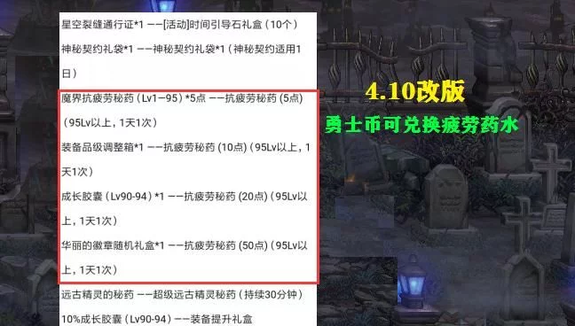 DNF：勇士币获取攻略，300点券换100个勇士币，可兑换85点疲劳药