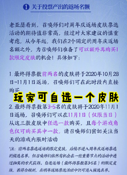 王者荣耀皮肤返场规则公布，自选购买，五岳没戏，星空鱼必返场