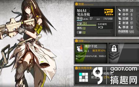 搞趣网：少女前线M4A1属性好不好 手枪M4A1评测