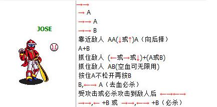 街机经典过关游戏忍者棒球（棒球小子）人物出招表 童年满满的回忆