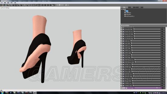 《上古卷轴5》UNP身形高跟鞋BS化教程 U身高跟鞋BodySlide模型教学