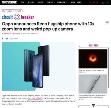 口碑炸裂为哪般?OPPO Reno这3点饱受外媒&用户好评