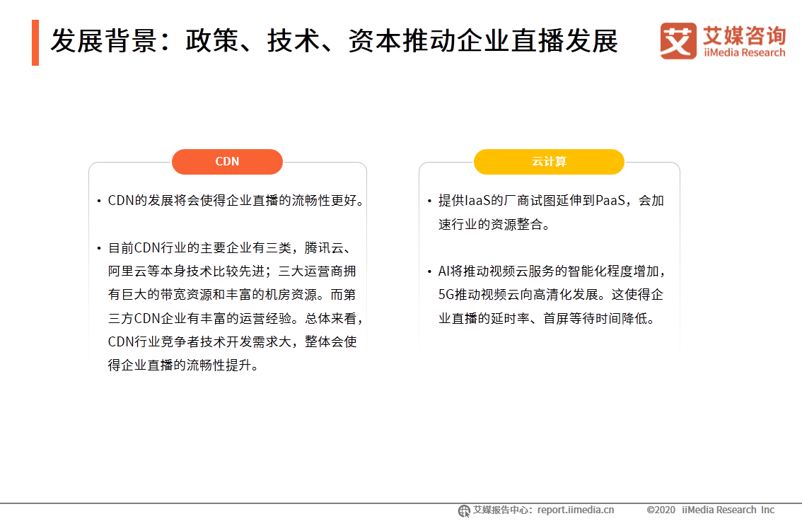 中国企业直播行业研究报告：企业自建视频媒体中心或成主流