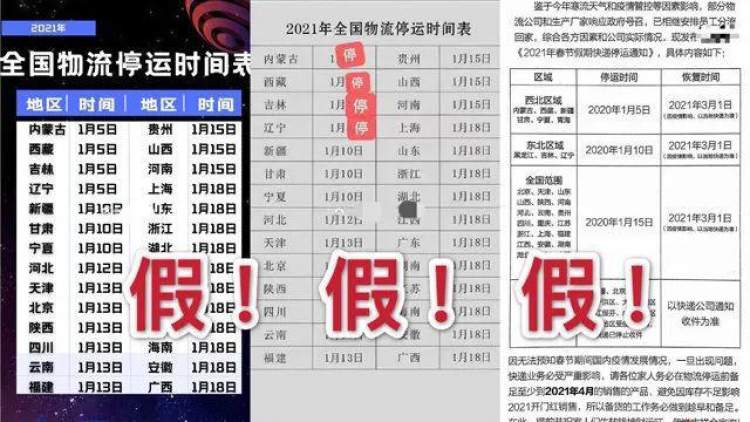 全国快递1月15日前全部停运？多家快递公司辟谣：今年春节快递不打烊