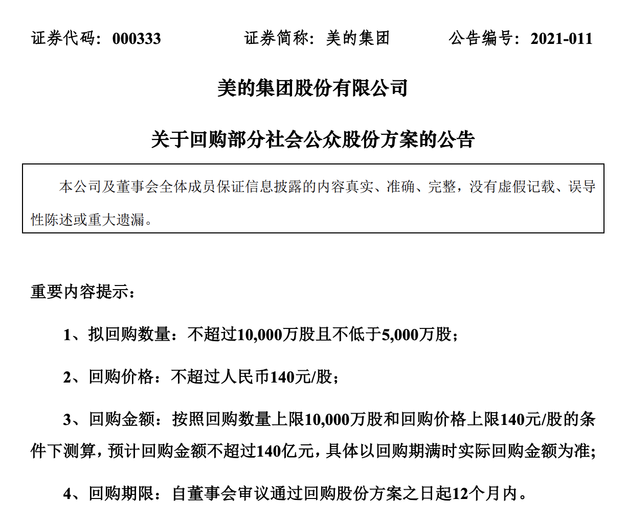 家电茅放大招，抛140亿巨额回购计划，方洪波将成就万亿美的？