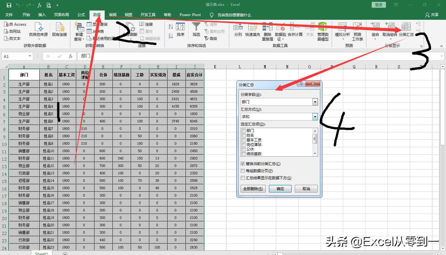 3步搞定Excel表格中的分类别汇总数据，简单到没朋友