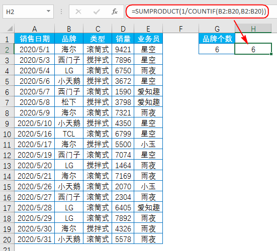 提取不重复数据只需一个函数