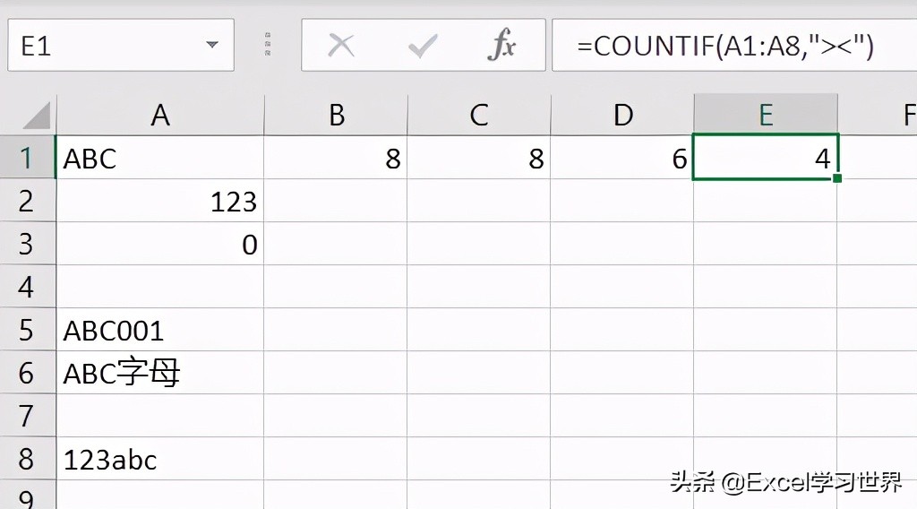 罕见知识点 – Excel 参数这样用，才能算出区域内文本单元格的数量