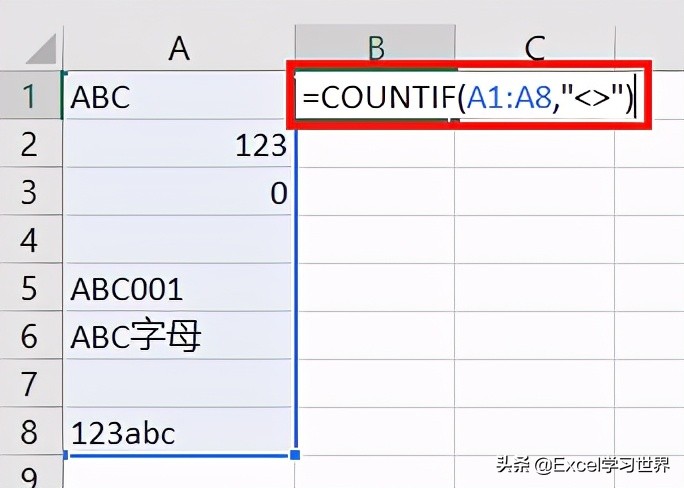 罕见知识点 – Excel 参数这样用，才能算出区域内文本单元格的数量