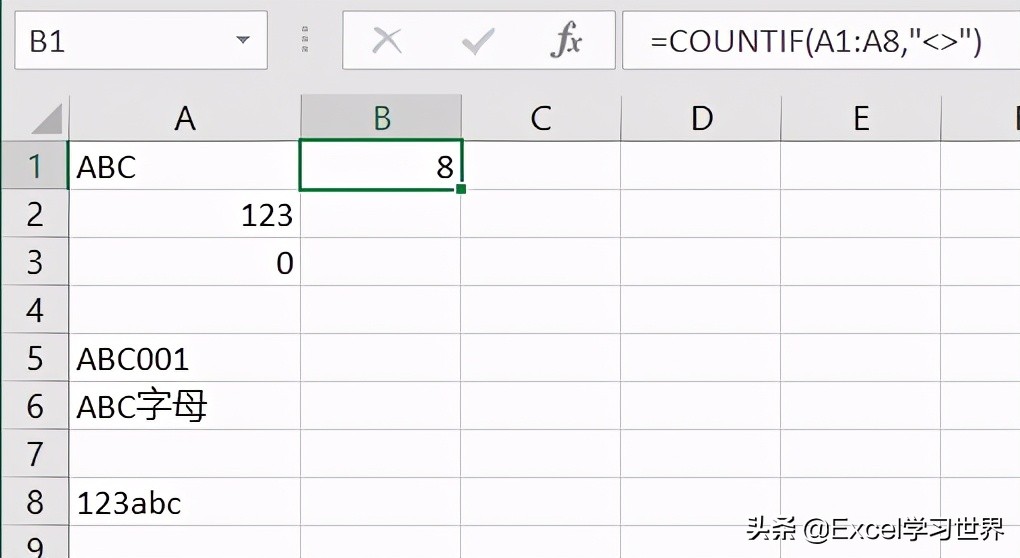 罕见知识点 – Excel 参数这样用，才能算出区域内文本单元格的数量