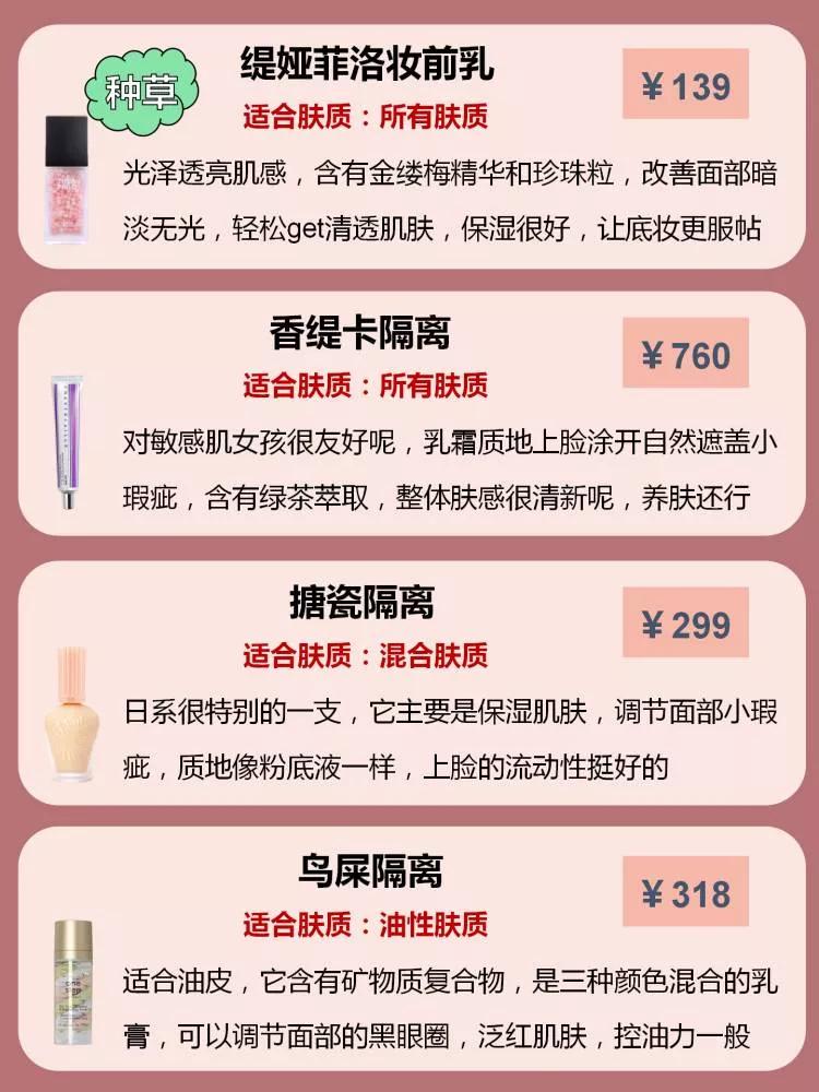 全网最好用的妆前乳隔离霜