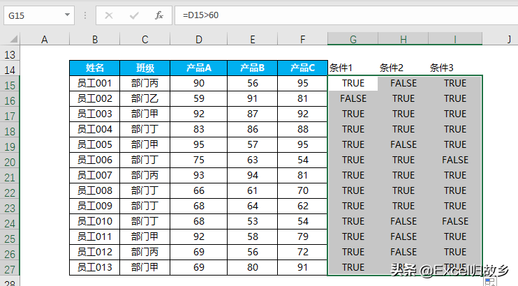 Excel函数：AND函数与乘法的关系，学逻辑必须了解的关系