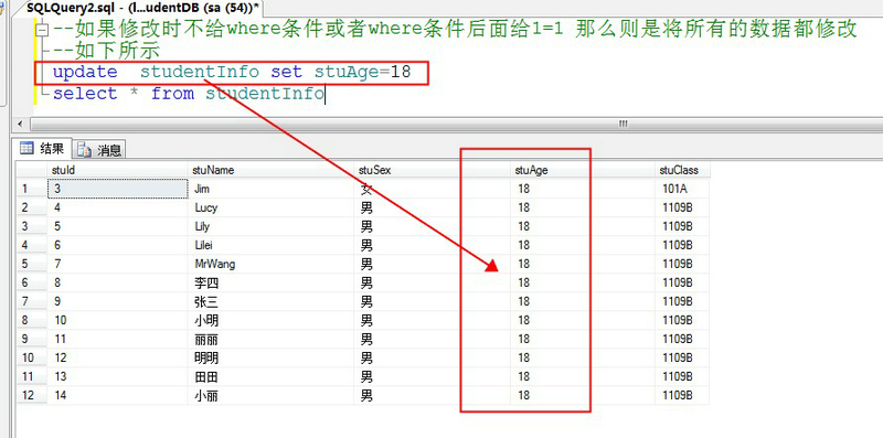 SQL SERVER数据库中的update语句基本用法详解