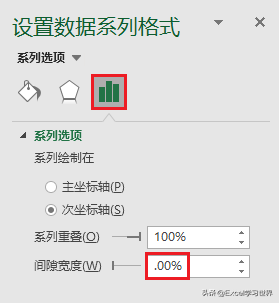 给 Excel 柱形图加上等同于落差长度的箭头，表示涨跌