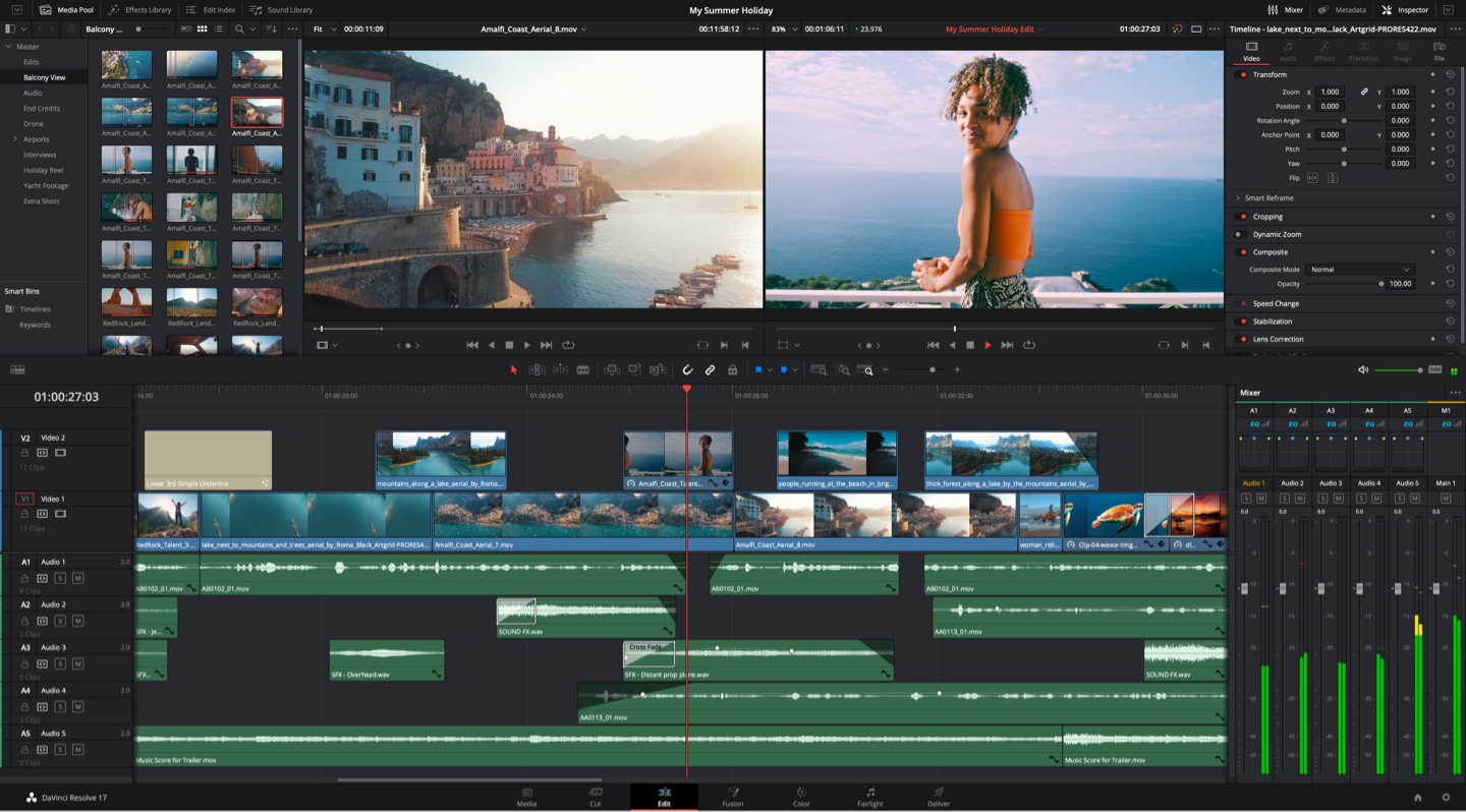 DaVinci Resolve - 免费专业的剪辑调色特效和音频后期制作软件