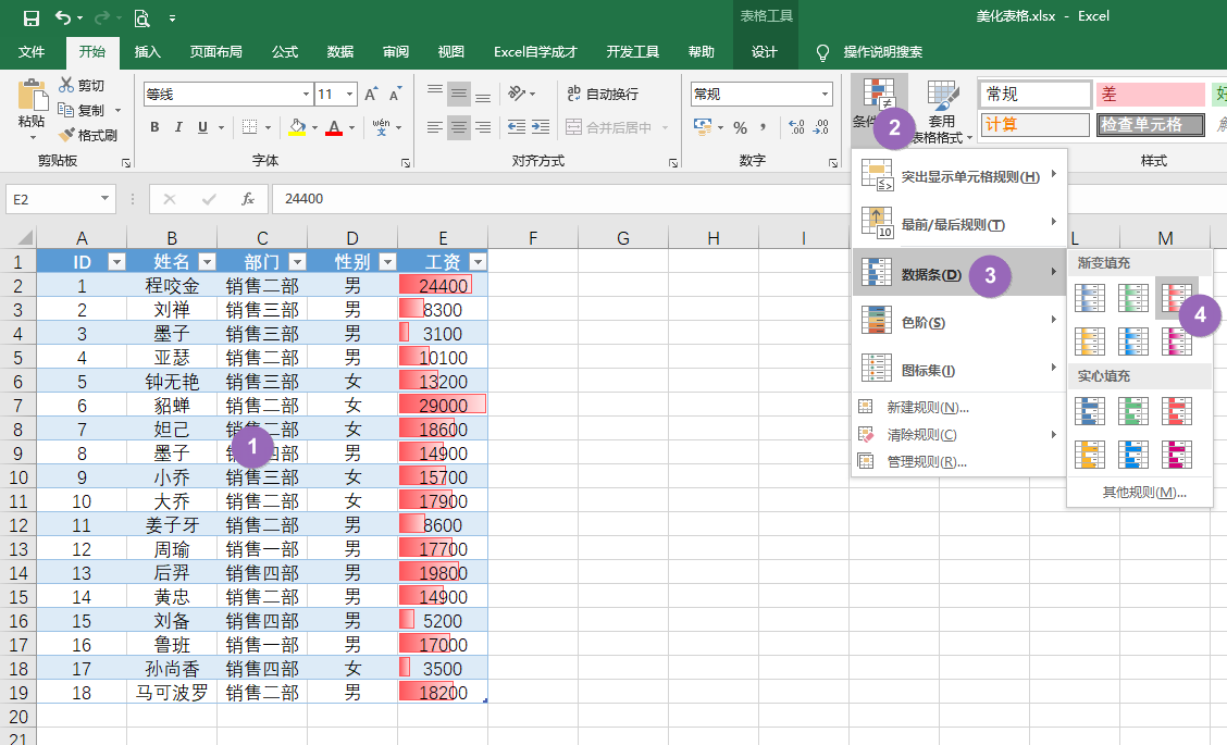 可视化Excel表格，只需要点几下鼠标就逼格满满