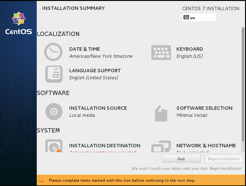 VMware下安装CentOS7