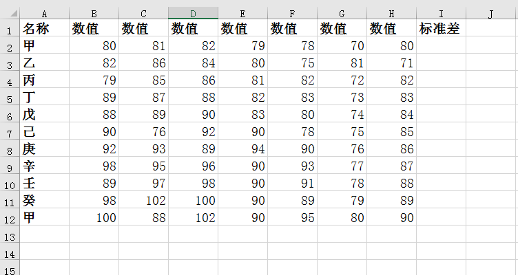 怎样利用Excel函数快速求出一组数据的标准差