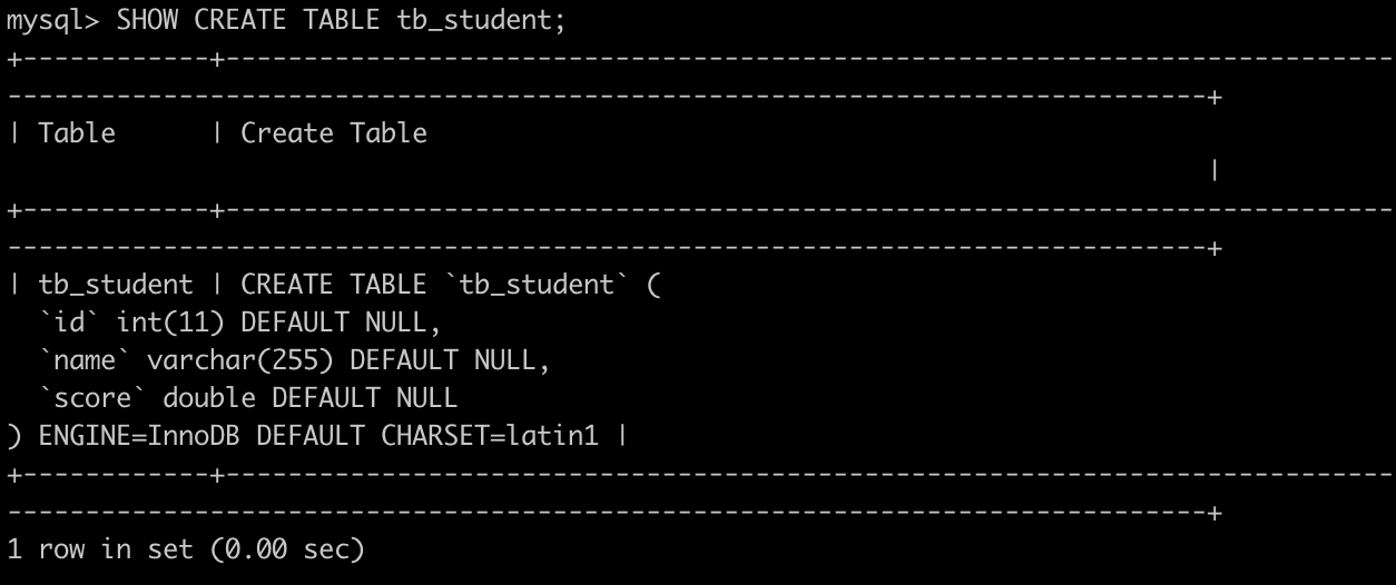 数据分析sql入门篇-sql表的操作(上篇)：创建表 查看表结构 表信息