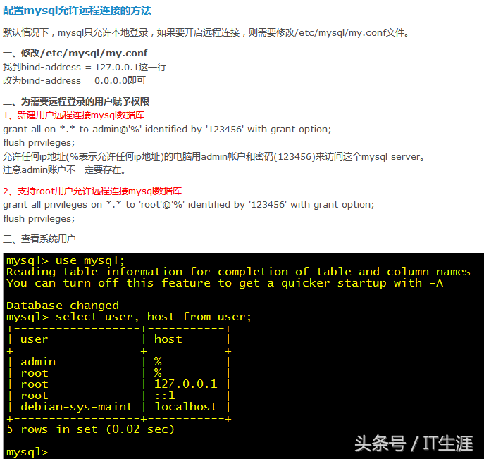 远程连接 Mysql 失败的解决方法