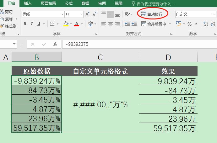 【Excel】报表里，如何设置仅保留2位小数的万元自定义格式