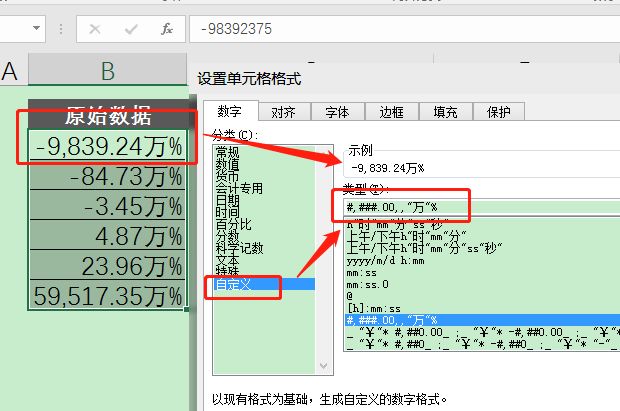 【Excel】报表里，如何设置仅保留2位小数的万元自定义格式