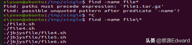 linux中find命令根据文件名字来查找