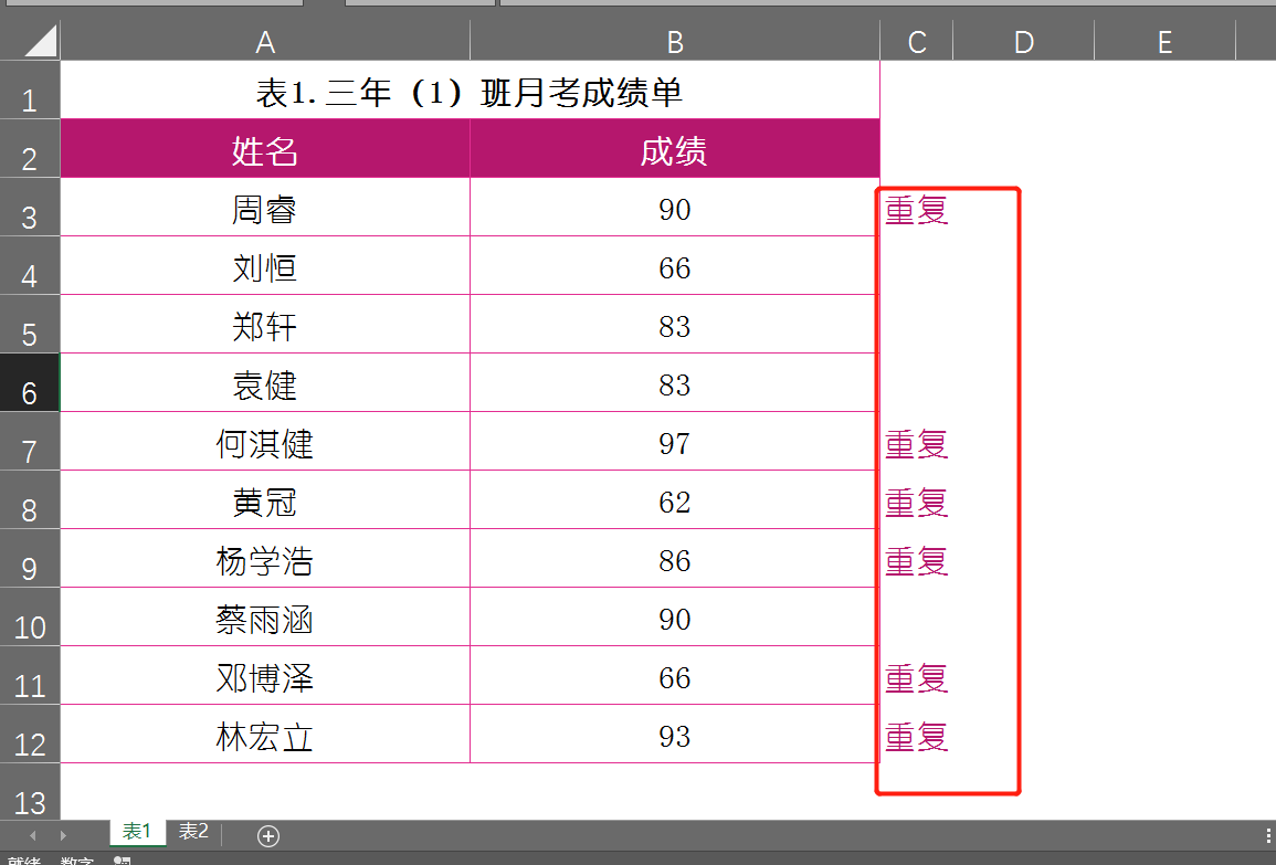 如何筛选两个Excel表格中重复的数据？