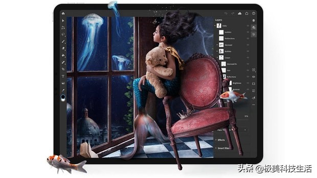 iPad Photoshop首次更新了AI主题选择和更高的性能