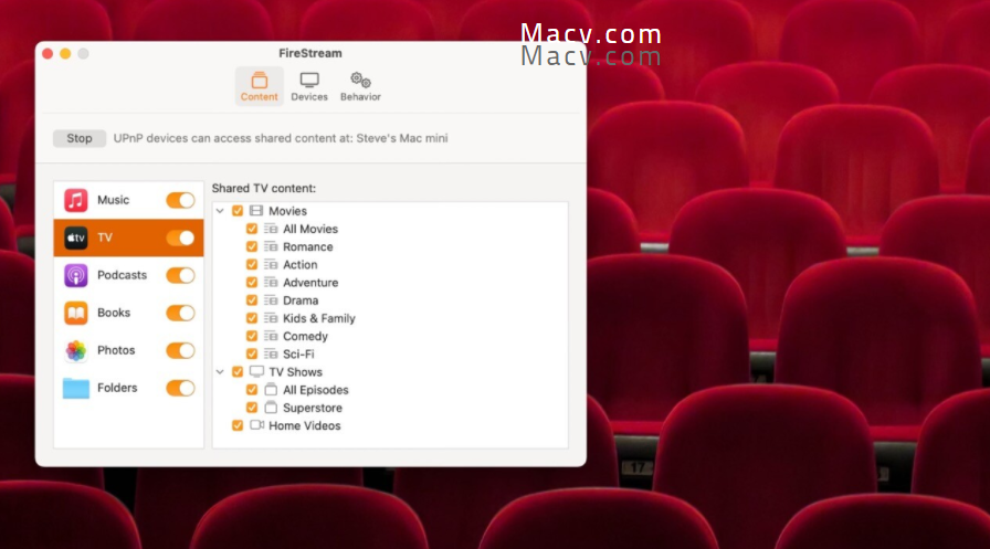 FireStream for Mac(搭建UPnP/DLNA媒体服务器)