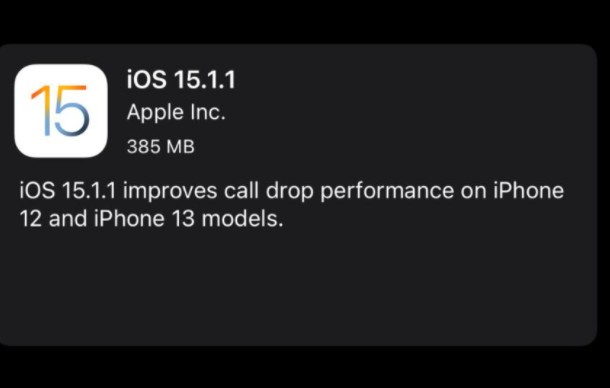 iPhone推送iOS 15.1.1版本 修复通话问题