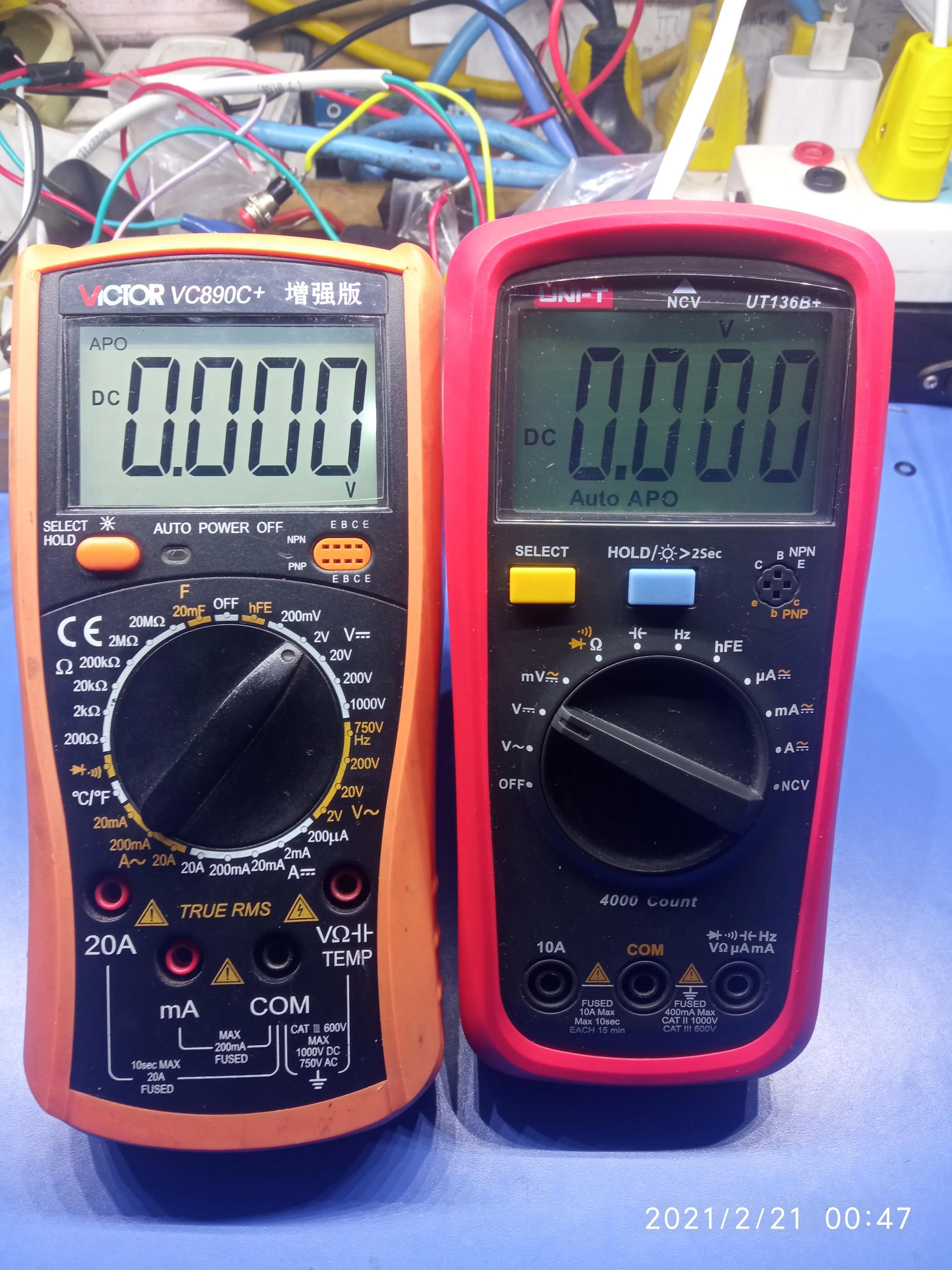 百元内万用表胜利VC890C+和优利德UT136B+对比测评