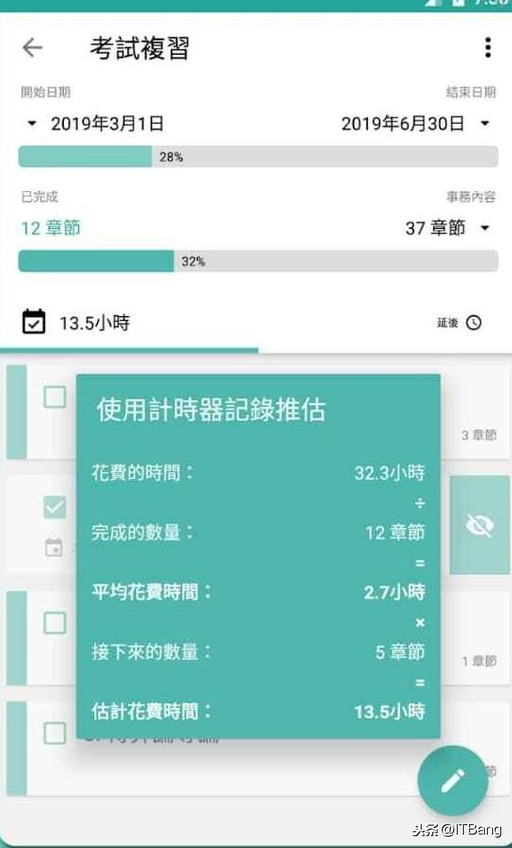 用进度条的方式管理任务 支持对每项任务进行计时