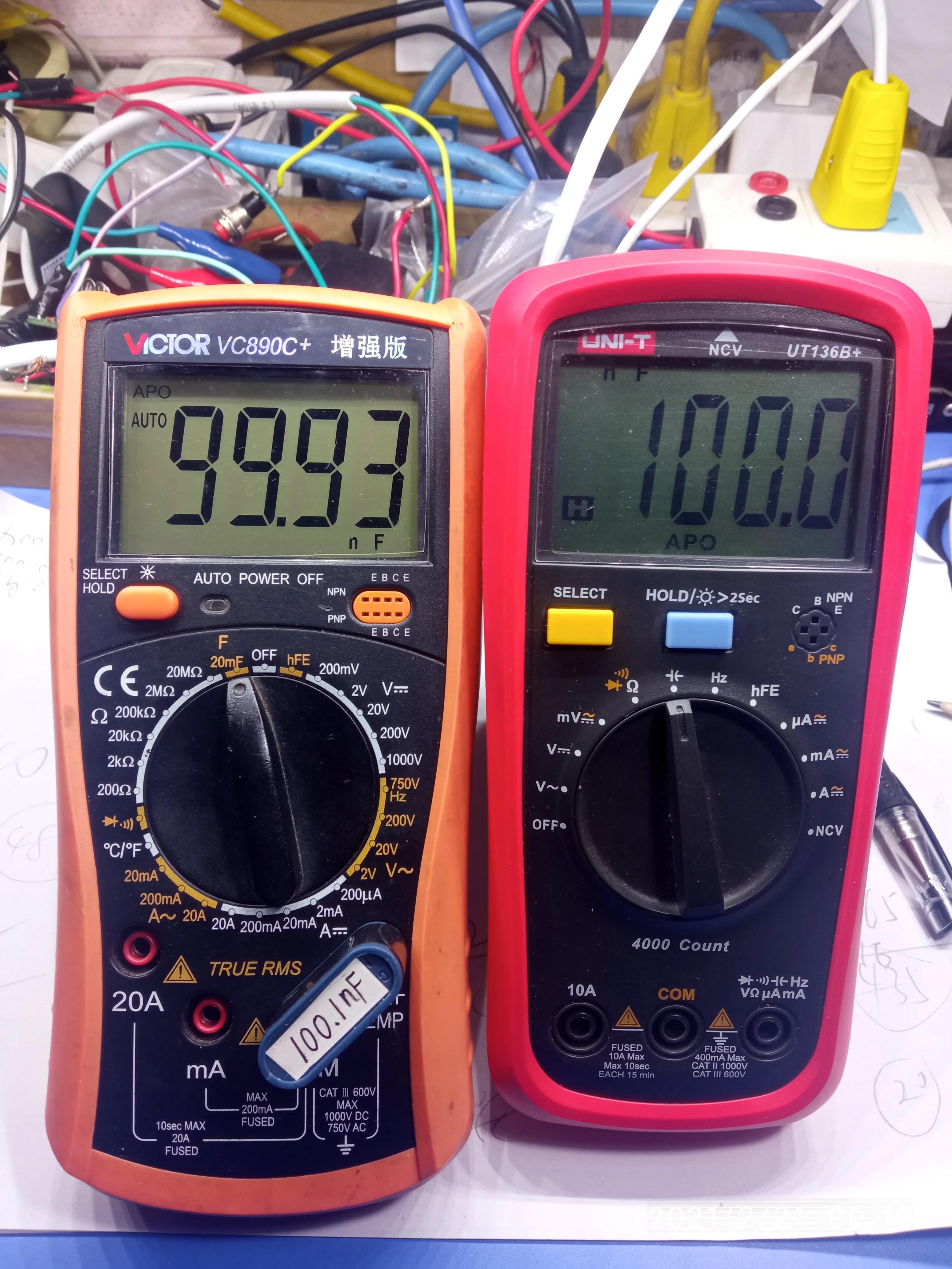 百元内万用表胜利VC890C+和优利德UT136B+对比测评