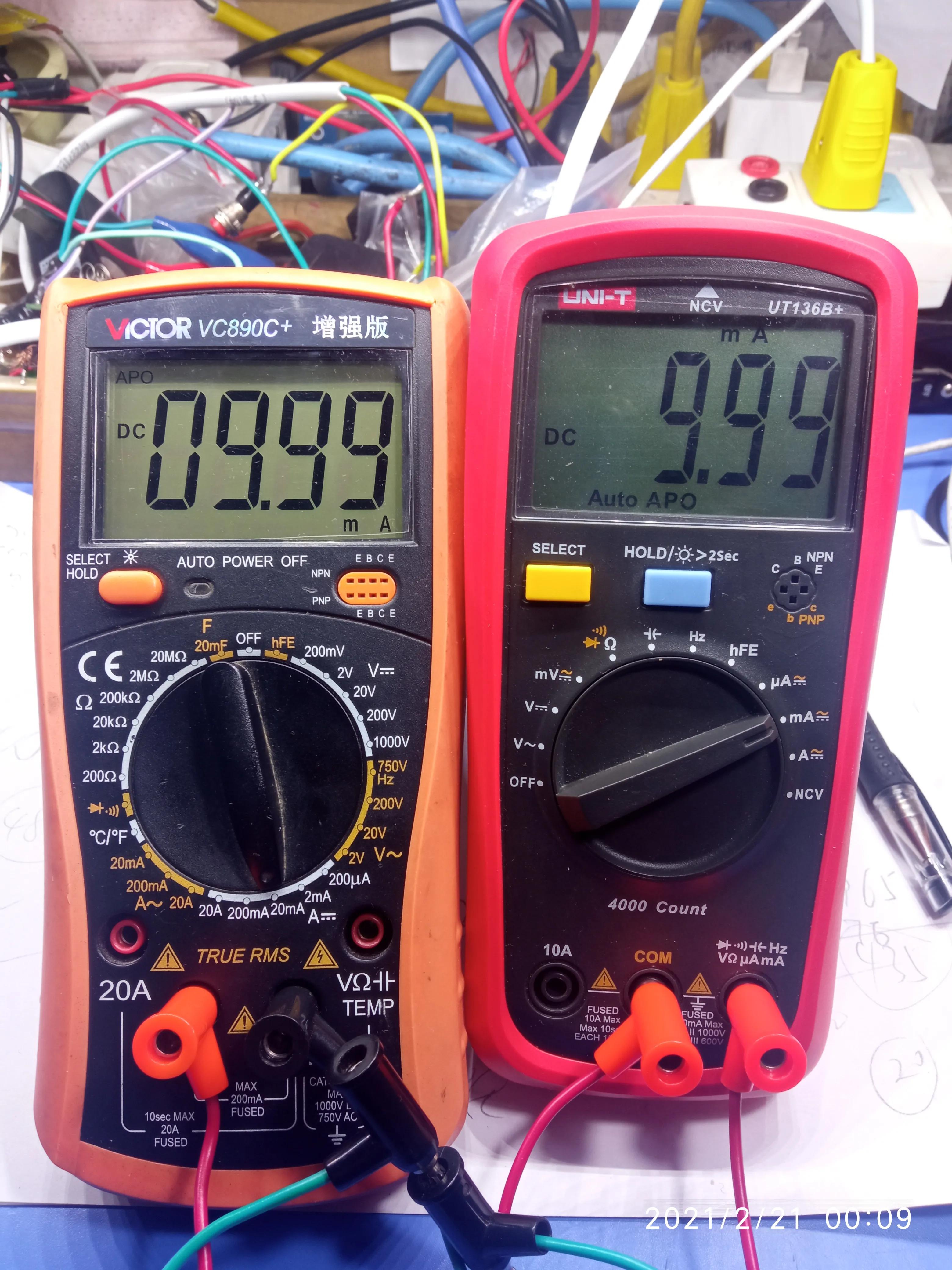 百元内万用表胜利VC890C+和优利德UT136B+对比测评