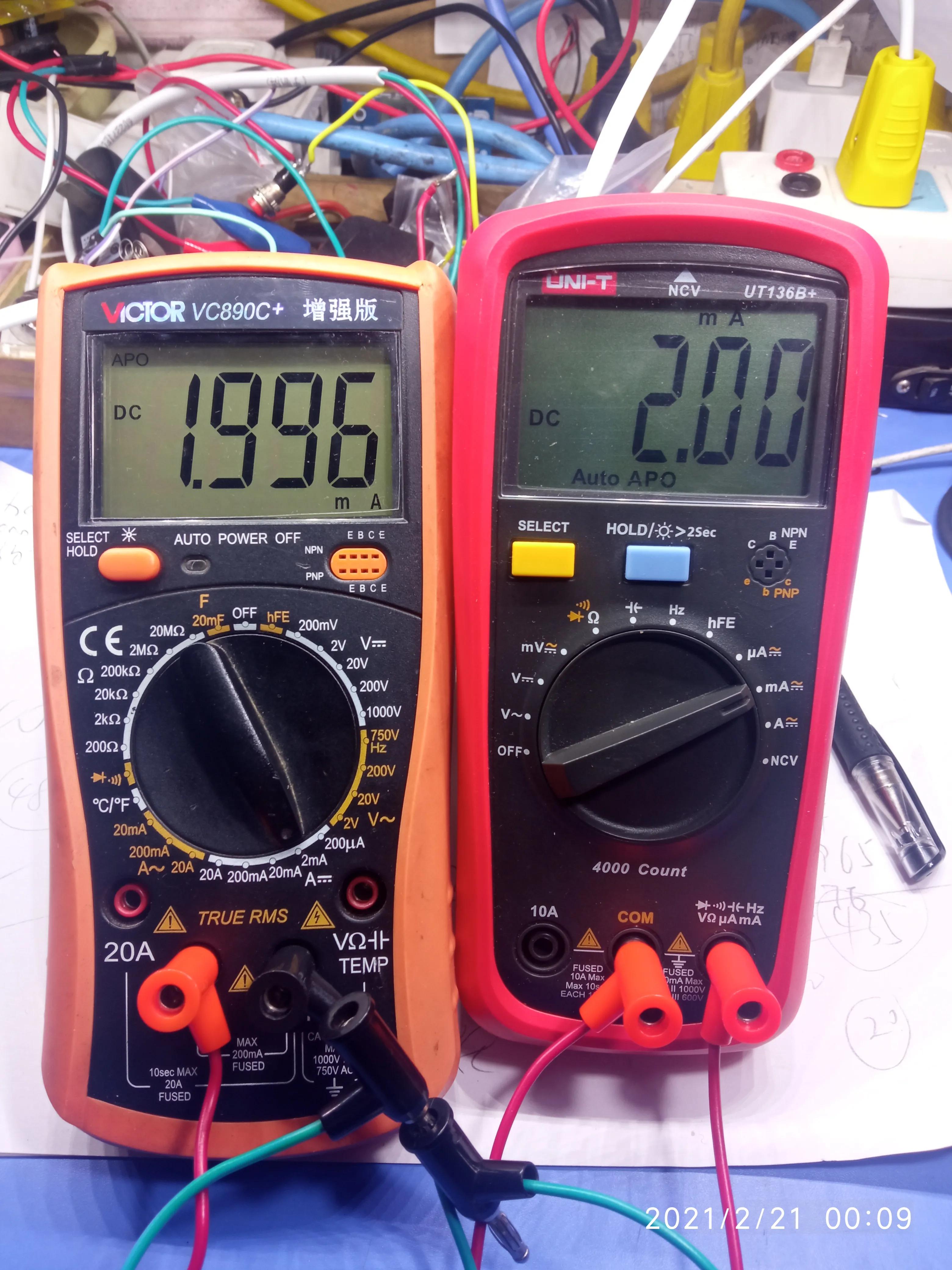 百元内万用表胜利VC890C+和优利德UT136B+对比测评