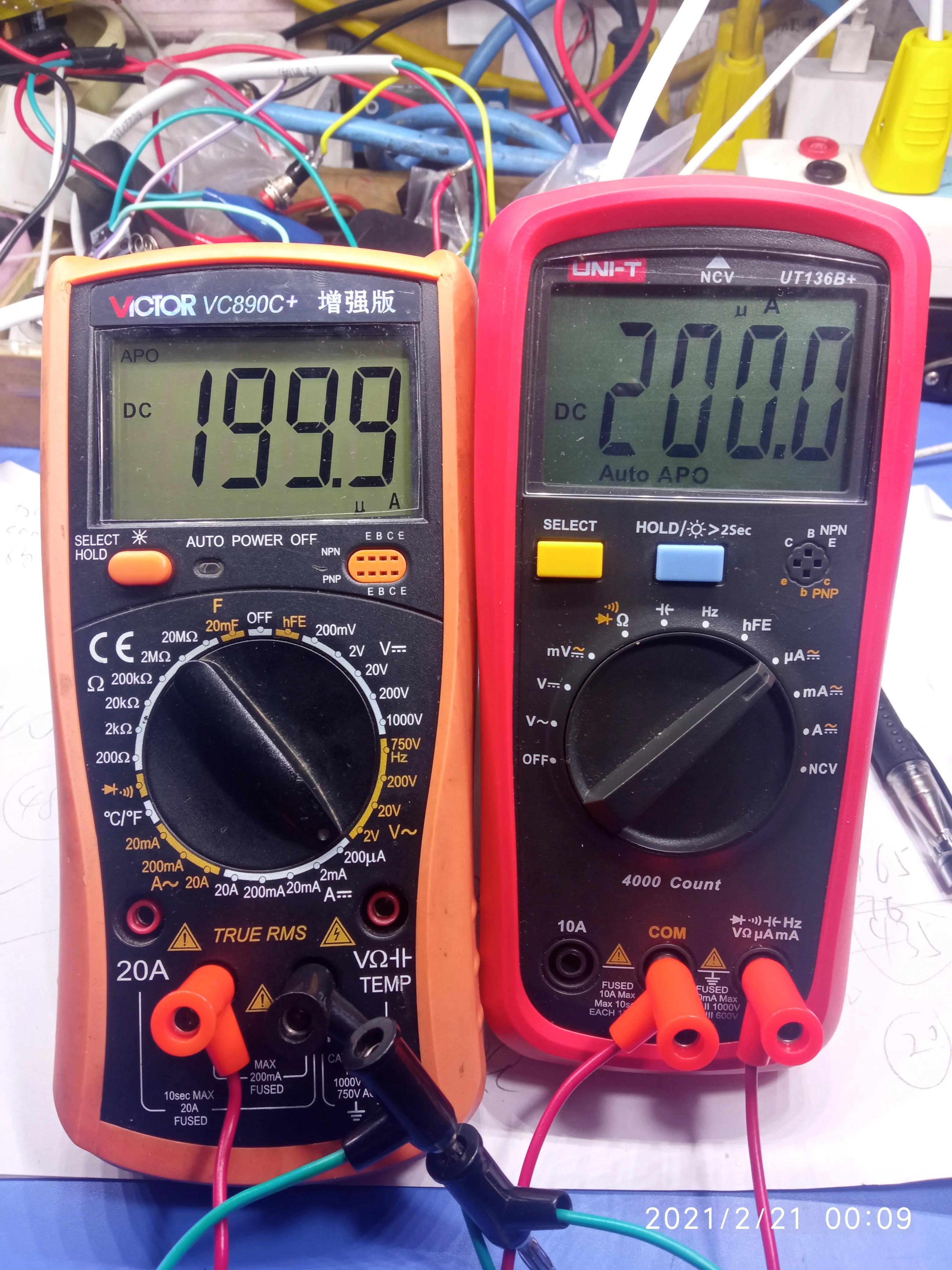 百元内万用表胜利VC890C+和优利德UT136B+对比测评